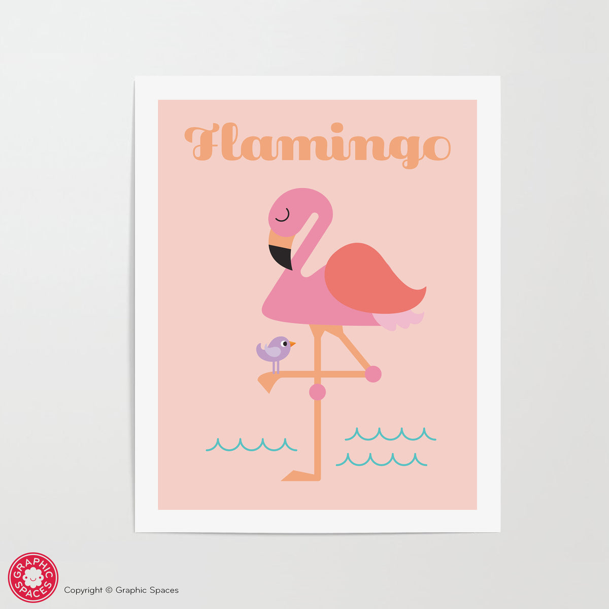 Flamingo nursery art print.