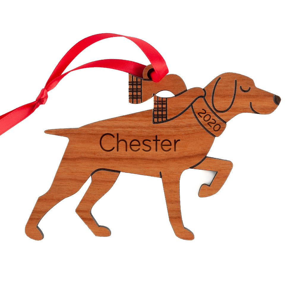 German Shorthaired Pointer Wooden Christmas Ornament - Personalized