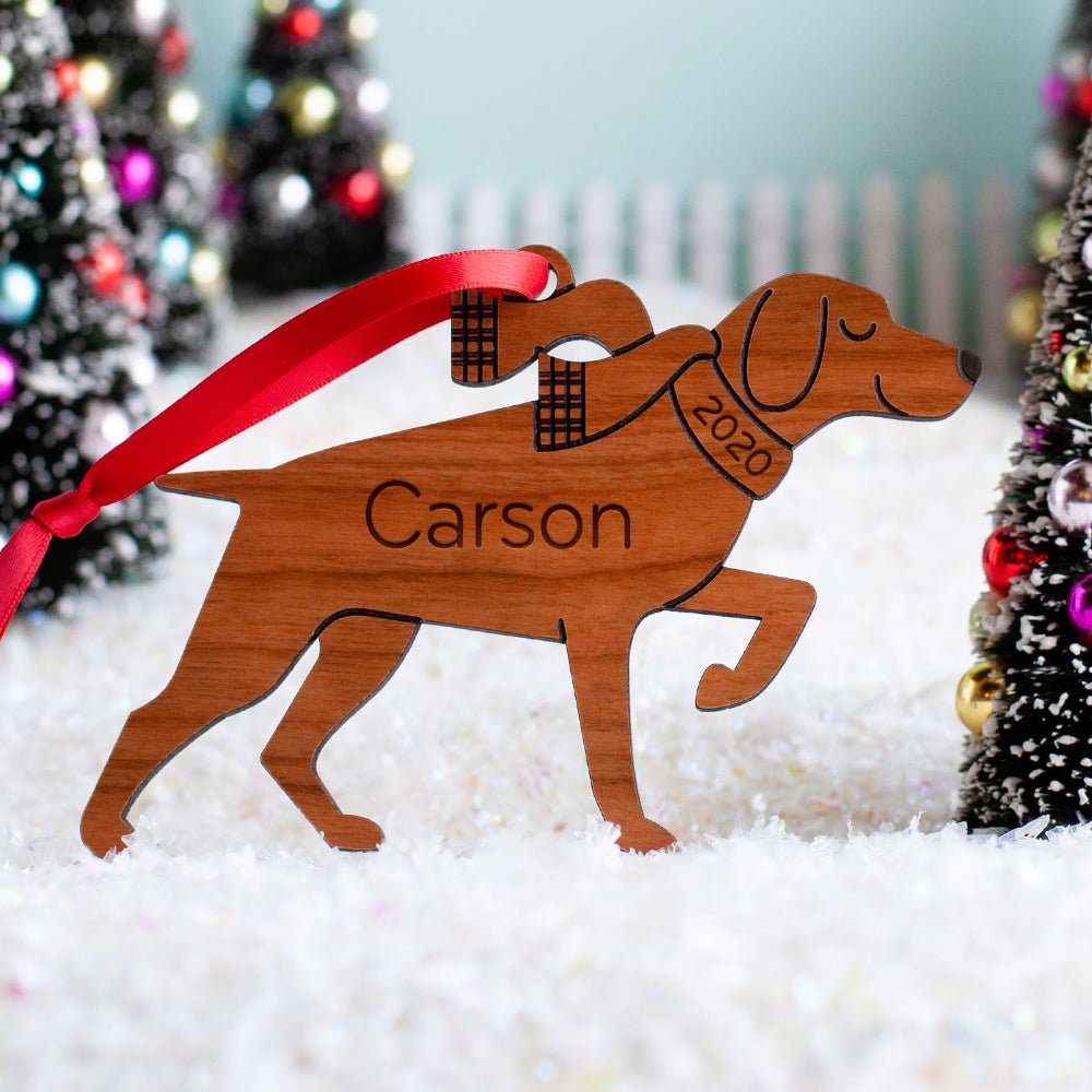 Puppy's First Christmas Ornament - German Shorthaired Pointer (Personalized, Wood) Light Maple - Graphic Spaces