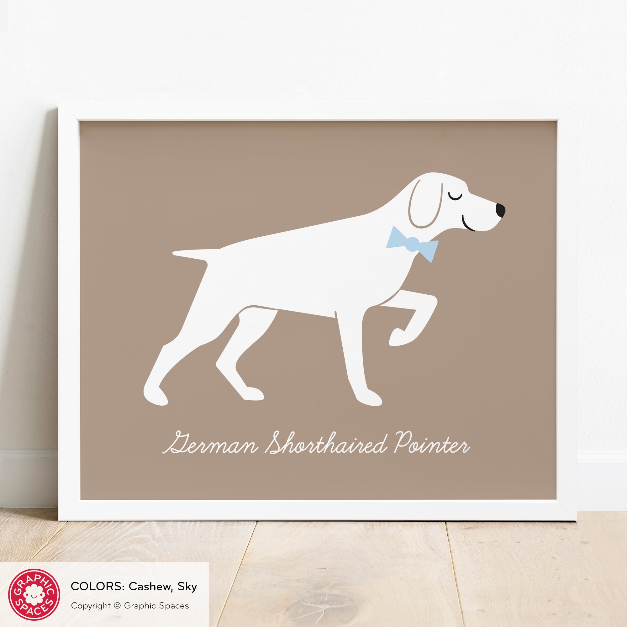 German Shorthaired Pointer nursery art print, personalized.