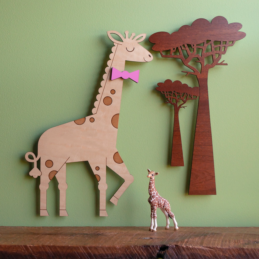 Giraffe Wooden Room Sign