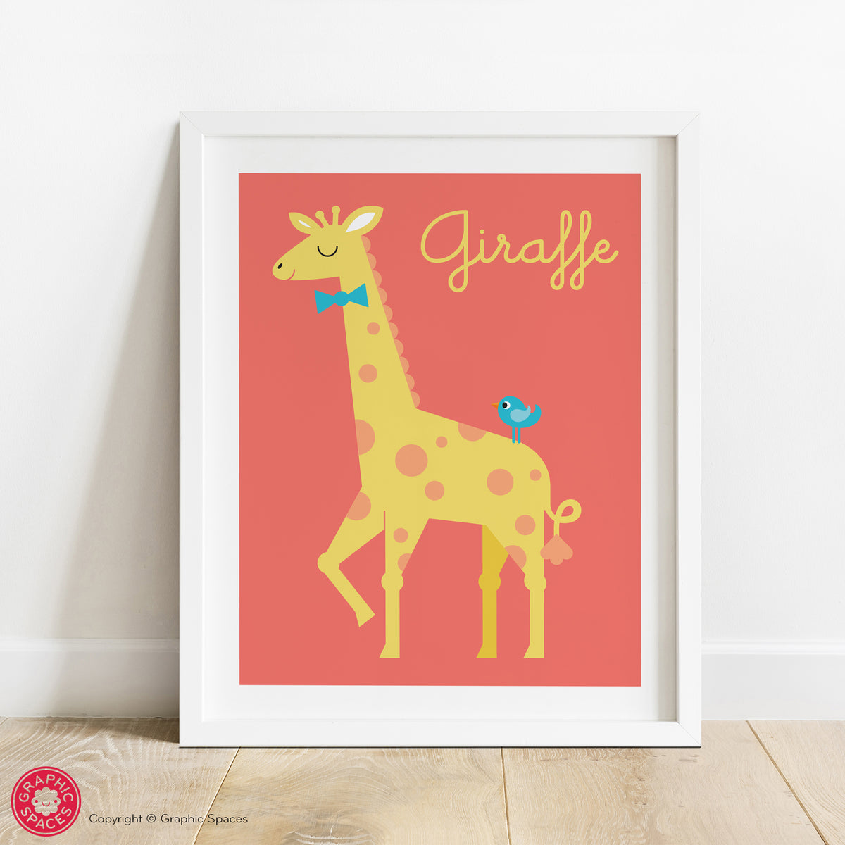 Giraffe nursery art print.