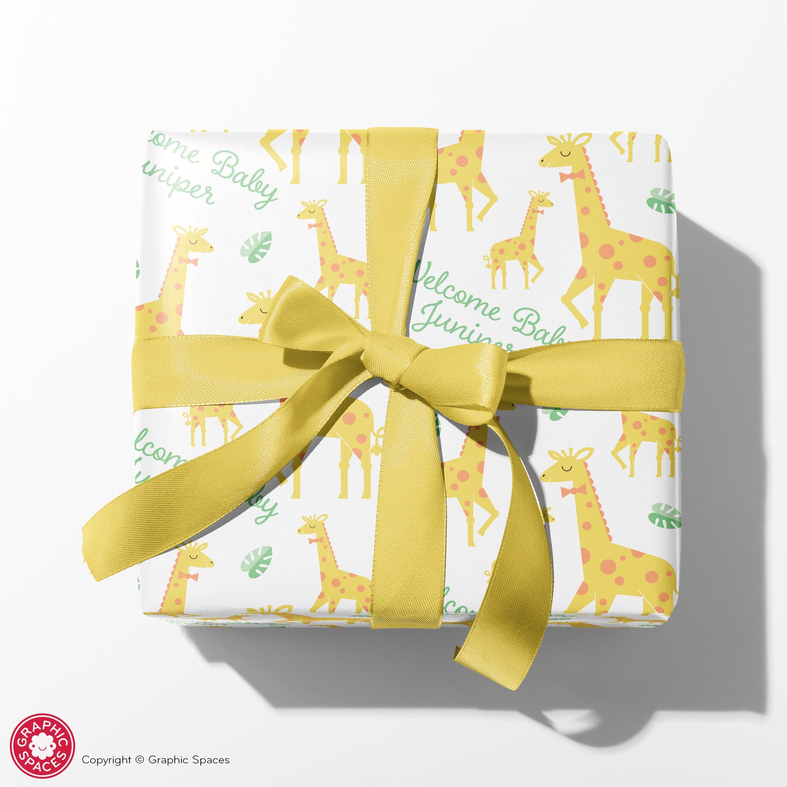 Baby Wrapping Paper - Giraffe Baby Shower (Personalized) - Graphic Spaces
