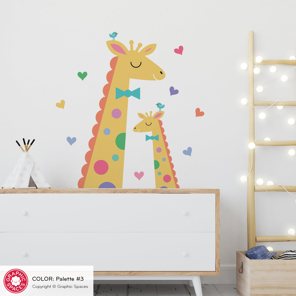 Giraffe Heads Peel-and-Stick Wall Decals - Mommy &amp; Baby