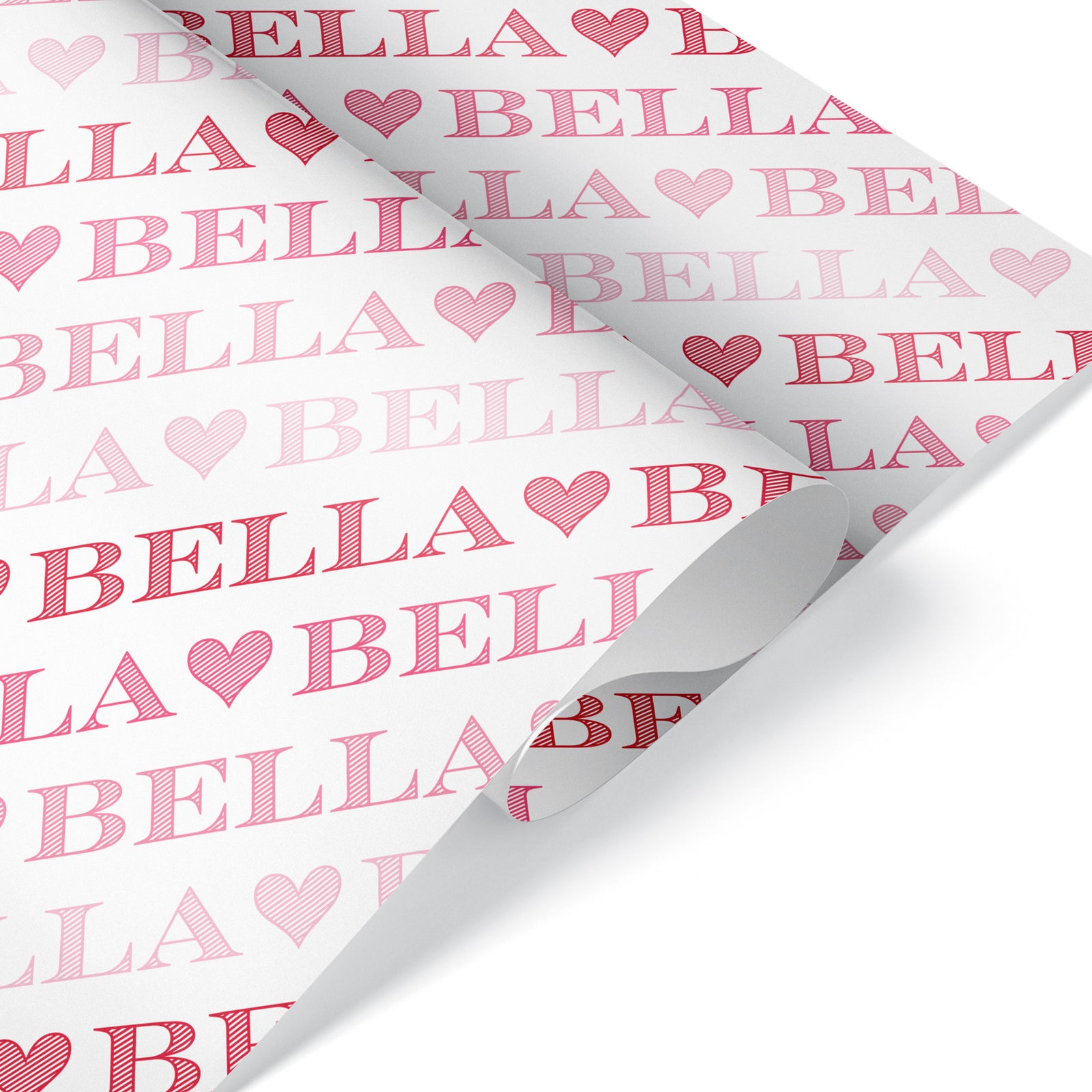 Wrapping Paper - Ombré Name (Personalized, Red-Pink) - Graphic Spaces