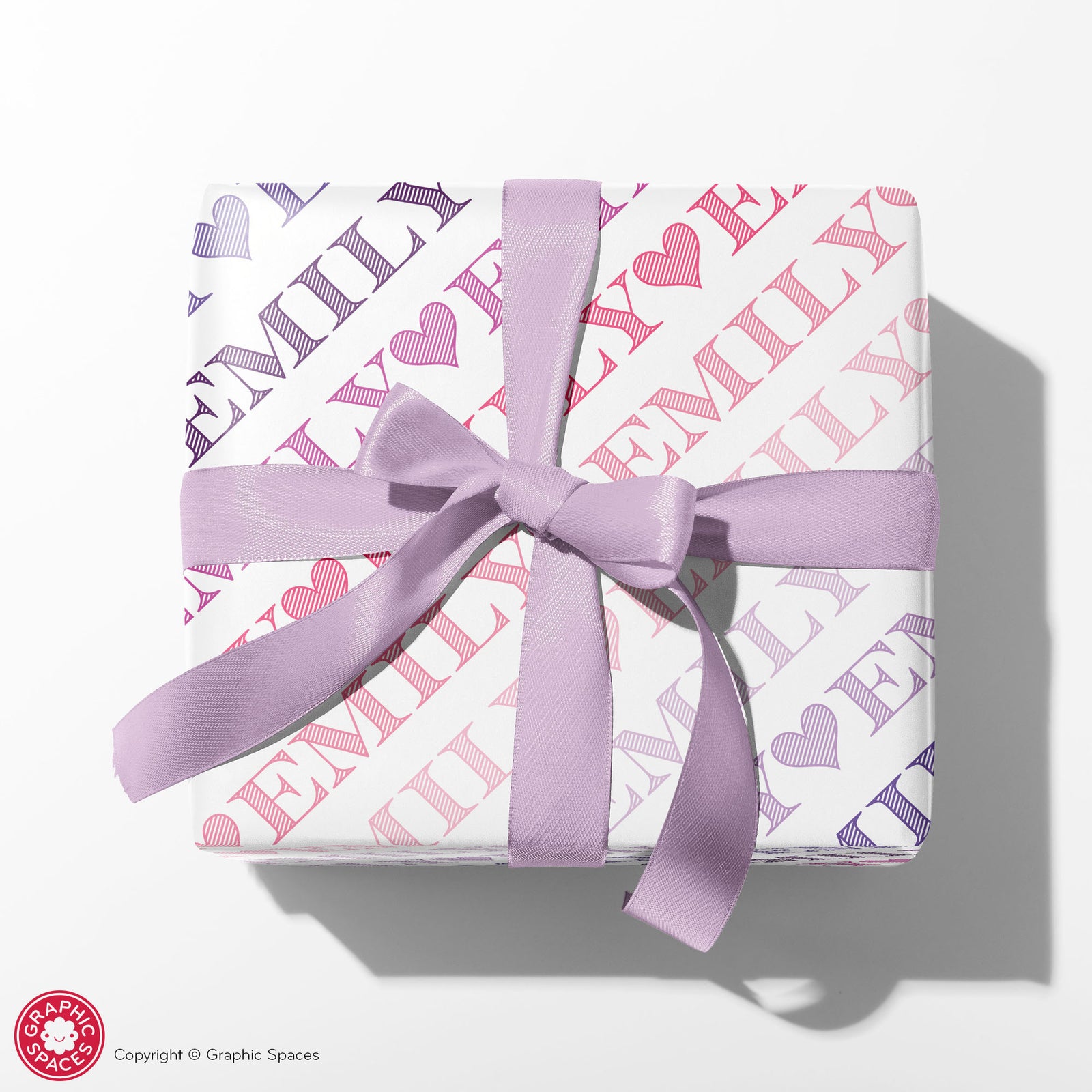Wrapping Paper - Ombré Name (Personalized, Pink-Purple) - Graphic Spaces