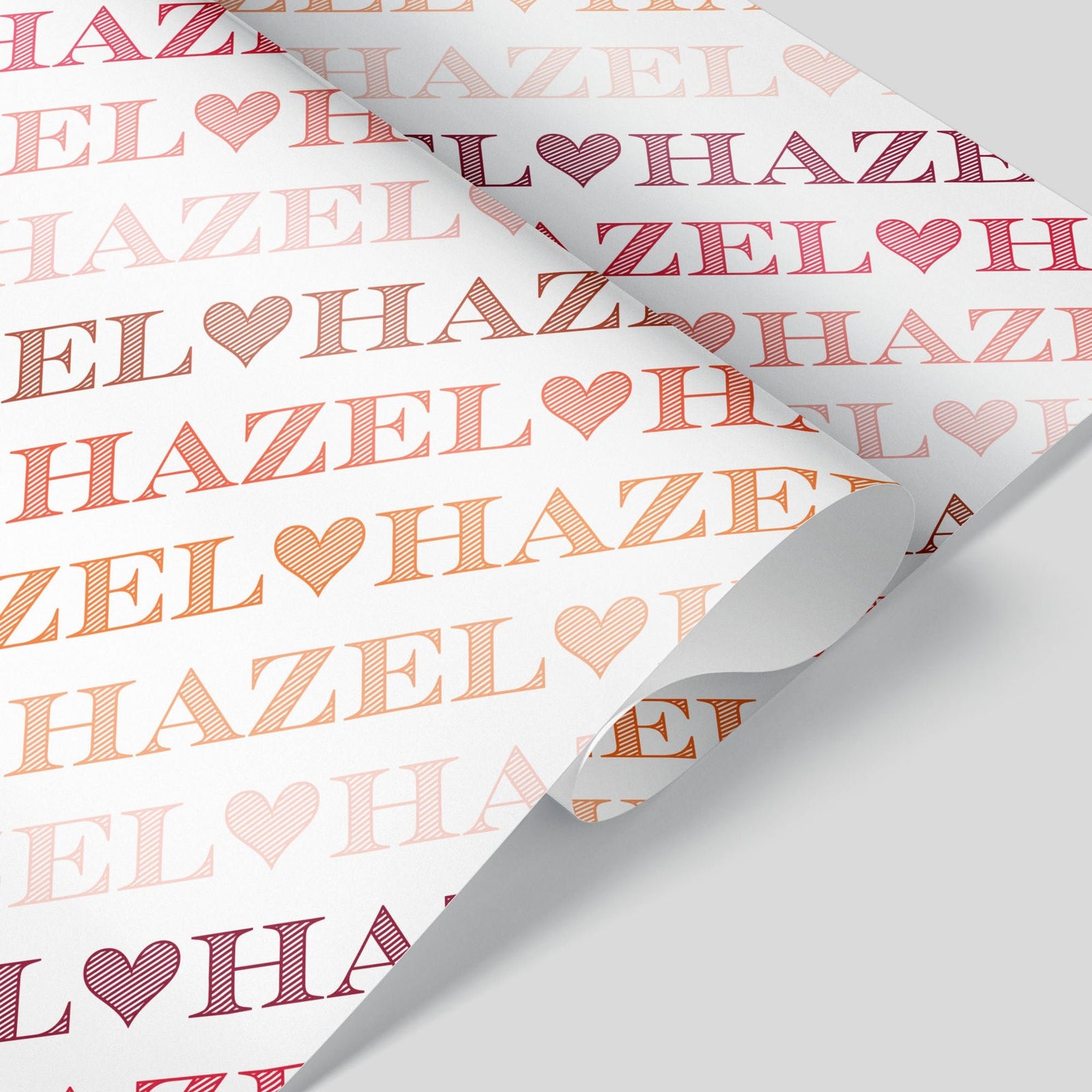Wrapping Paper - Ombré Name (Personalized, Coral) - Graphic Spaces