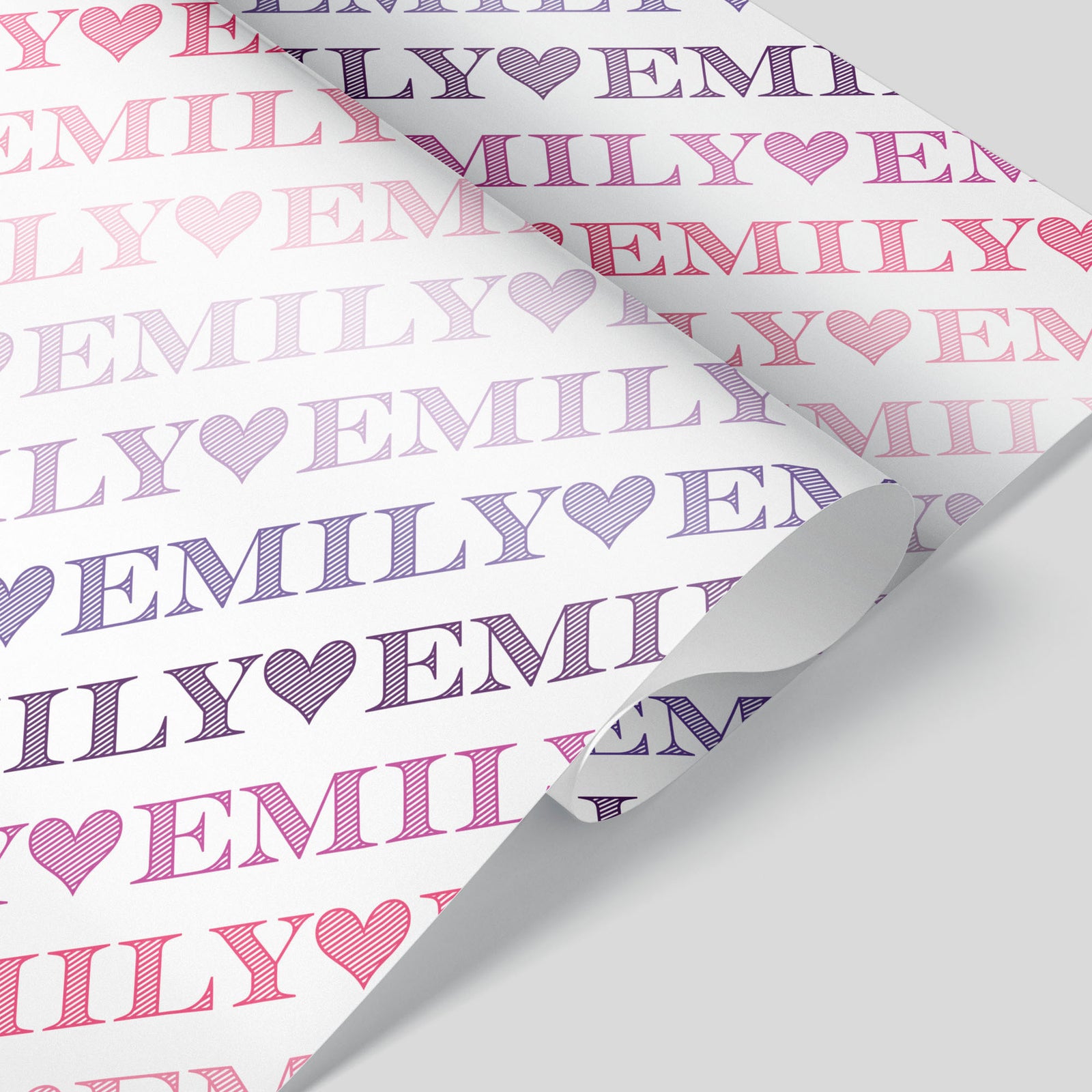 Wrapping Paper - Ombré Name (Personalized, Pink-Purple) - Graphic Spaces