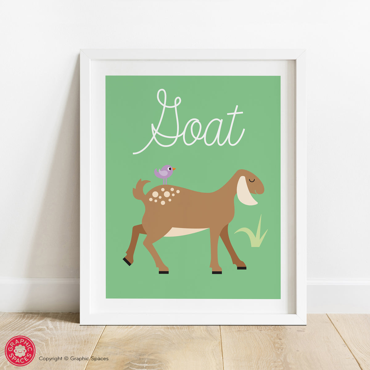 Goat nursery art print.