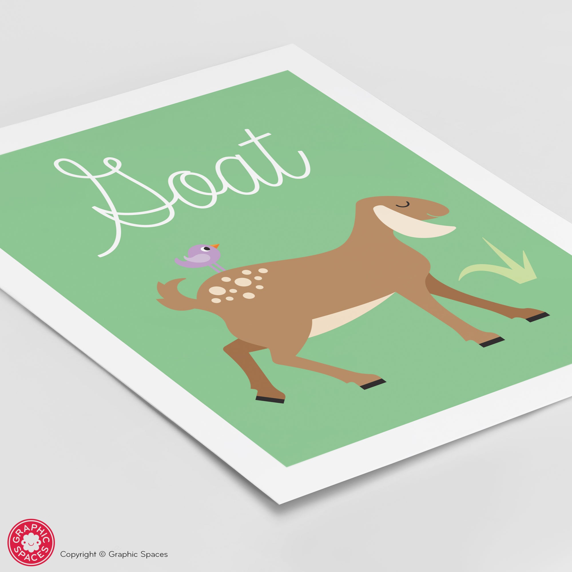 Goat nursery art print.