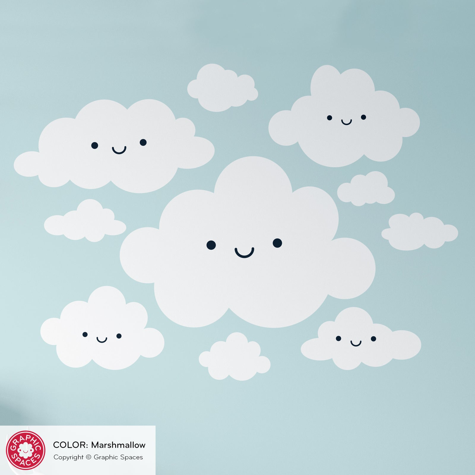 Kids Wall Decal - Happy Clouds - Graphic Spaces