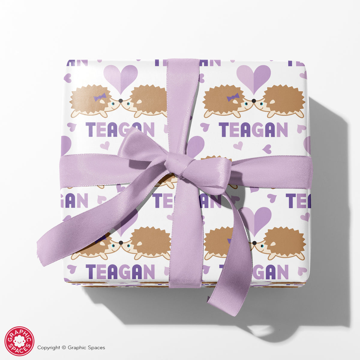 Hedgehog Love Personalized Wrapping Paper