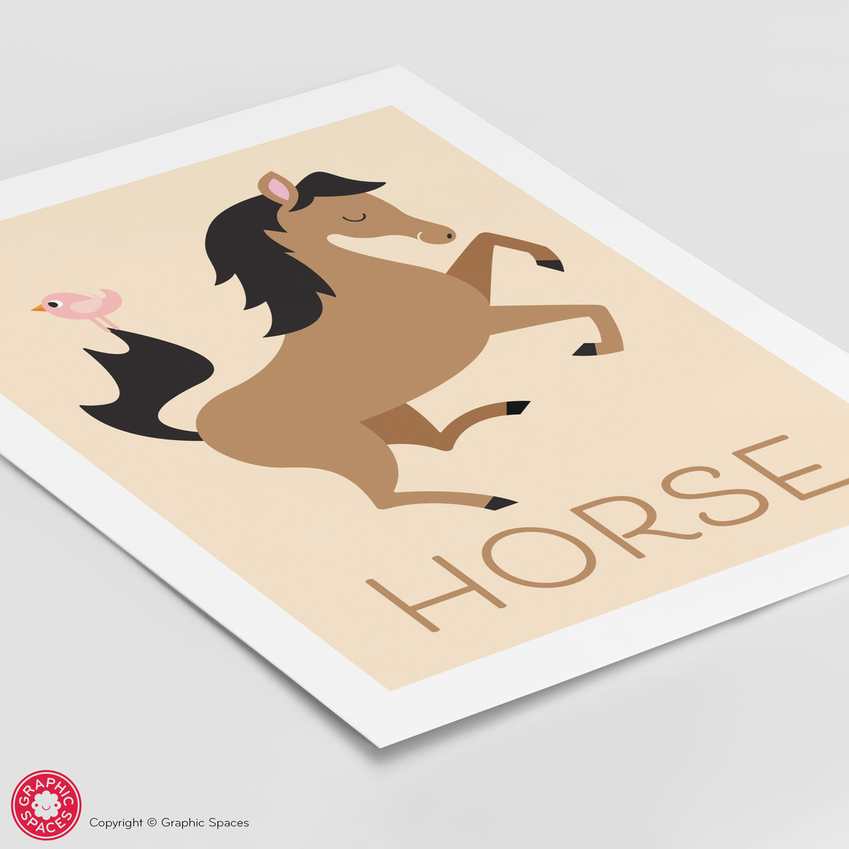 Horse nursery art print.