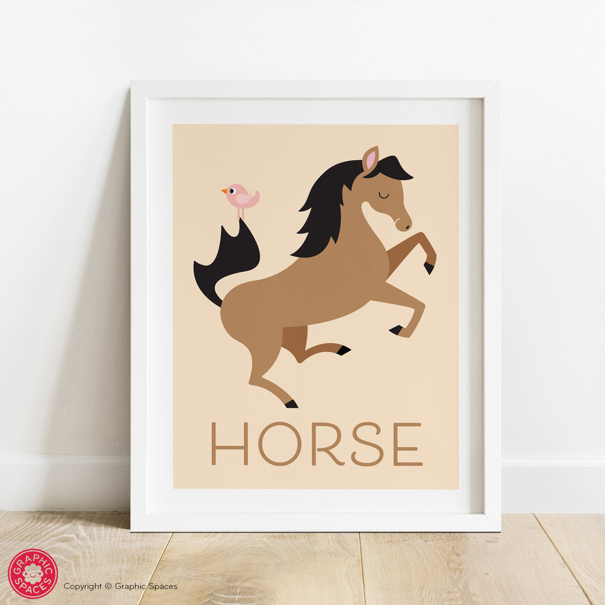 Horse nursery art print.