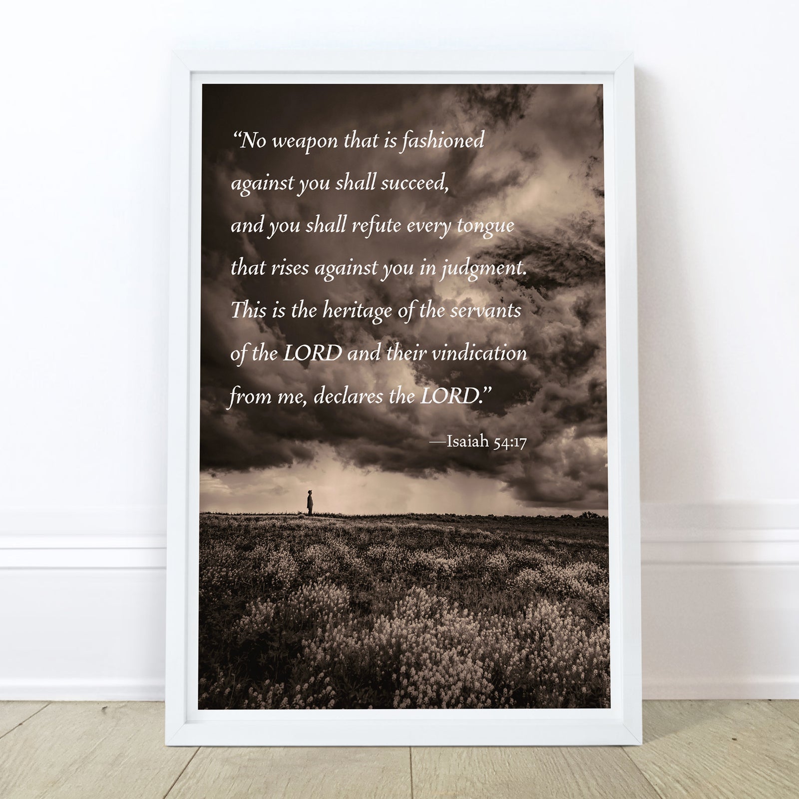 Christian Church Poster - No Weapon Against You (Isaiah 54:17) - Graphic Spaces