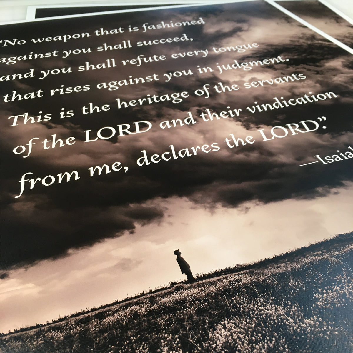 Isaiah poster, peel and stick fabric.