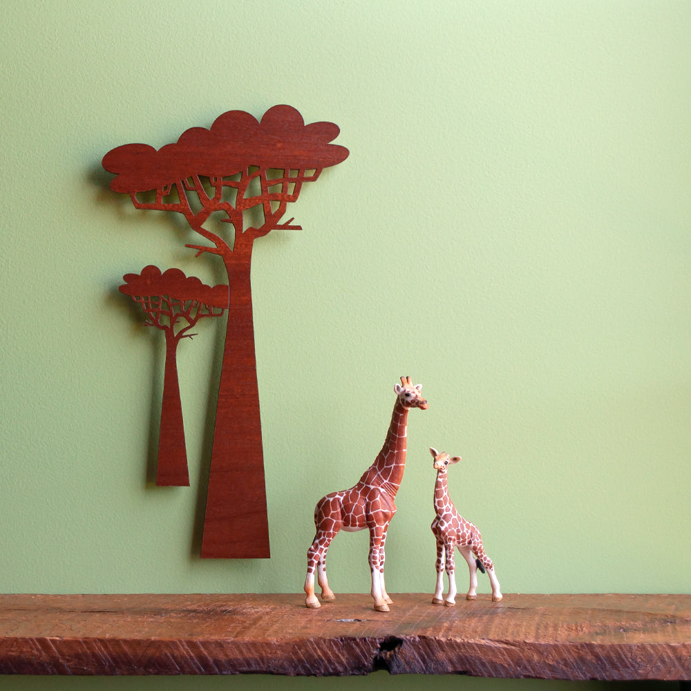 Jungle Safari Tree Wooden Wall Hanging