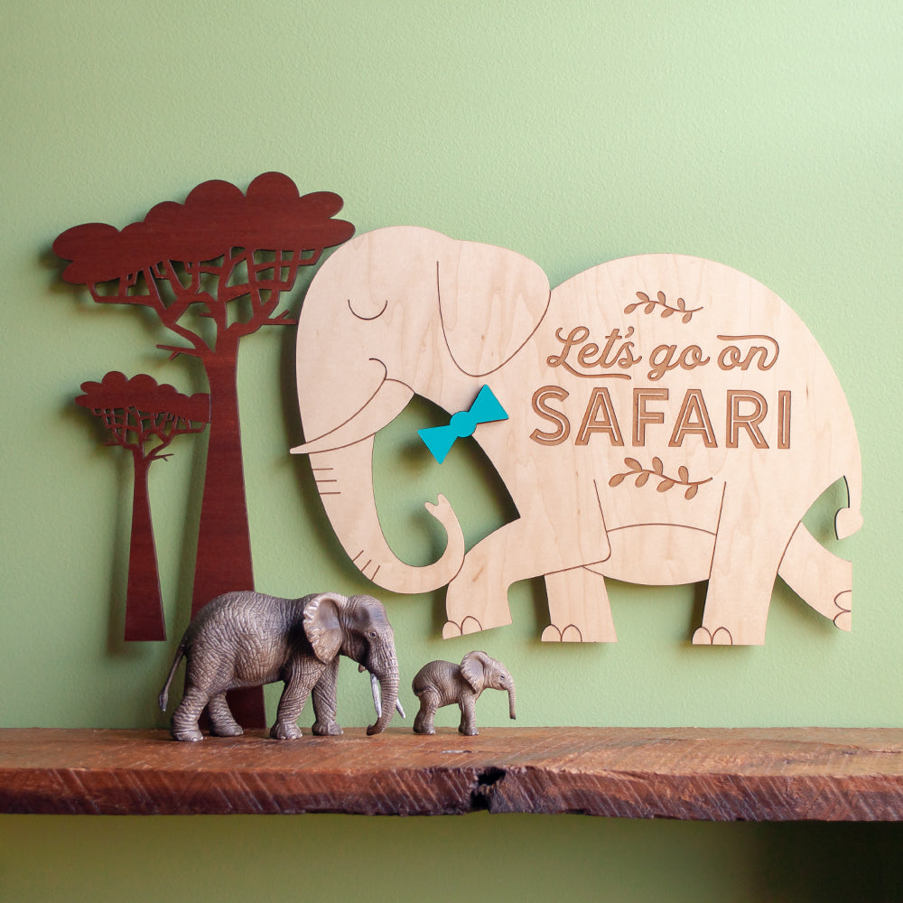 Jungle Safari Tree Wooden Wall Hanging