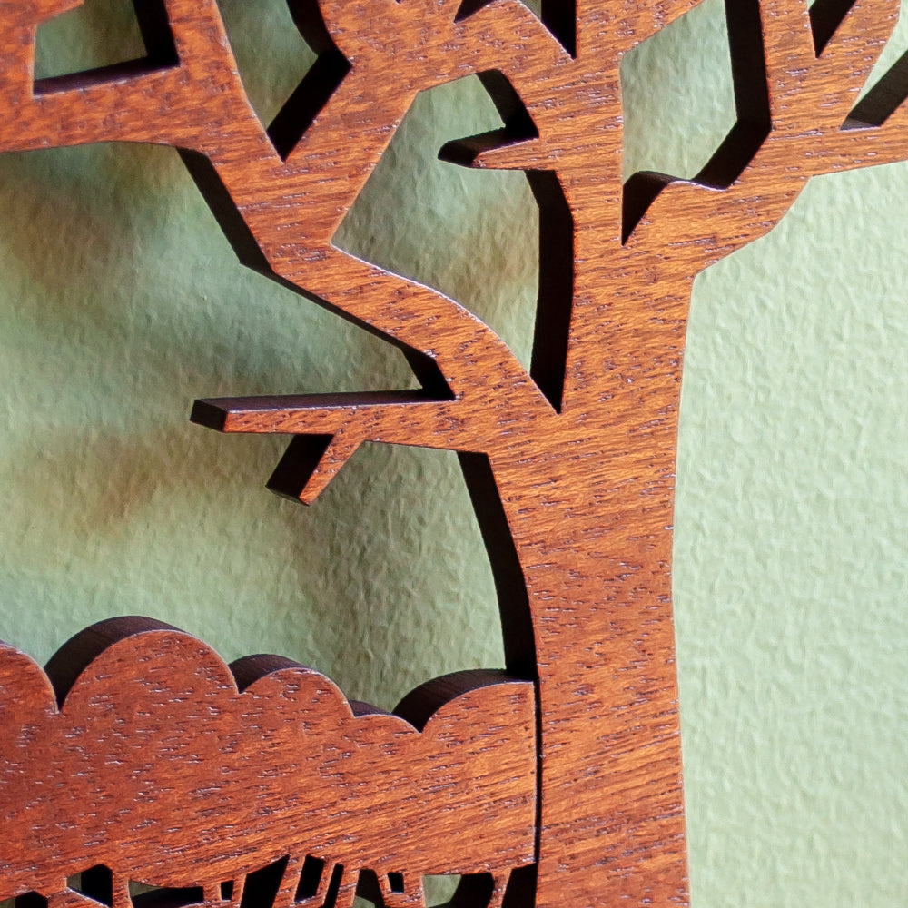 Jungle Safari Tree Wooden Wall Hanging