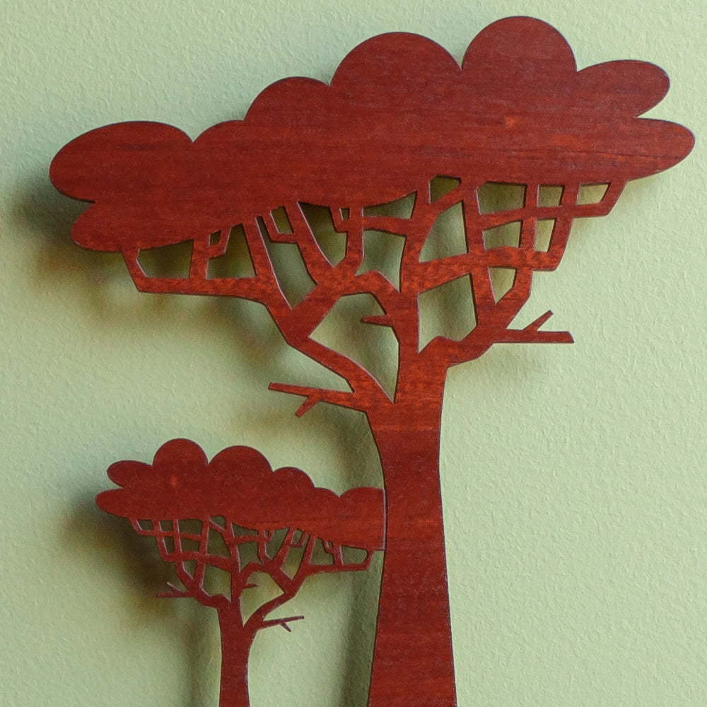 Jungle Safari Tree Wooden Wall Hanging