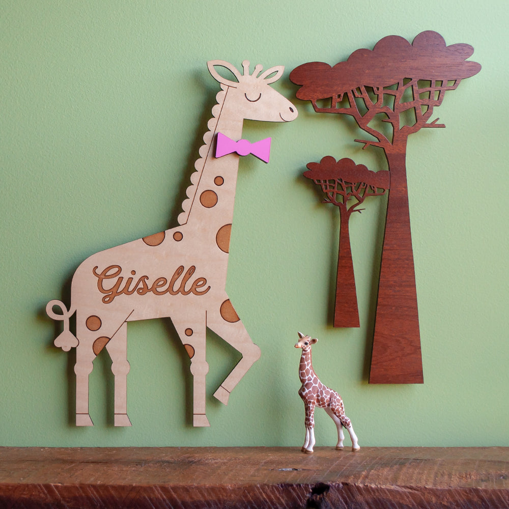 Jungle Safari Tree Wooden Wall Hanging