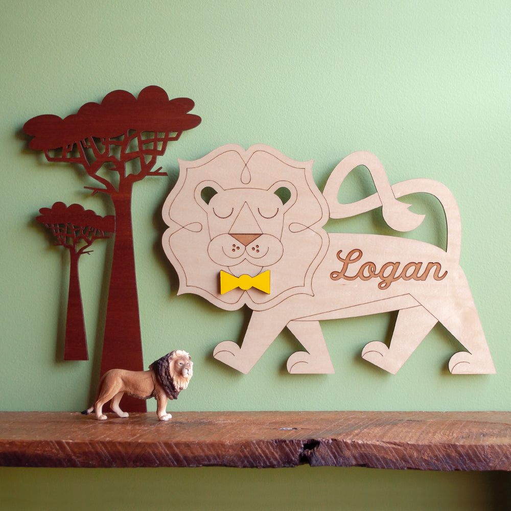 Jungle Safari Tree Wooden Wall Hanging