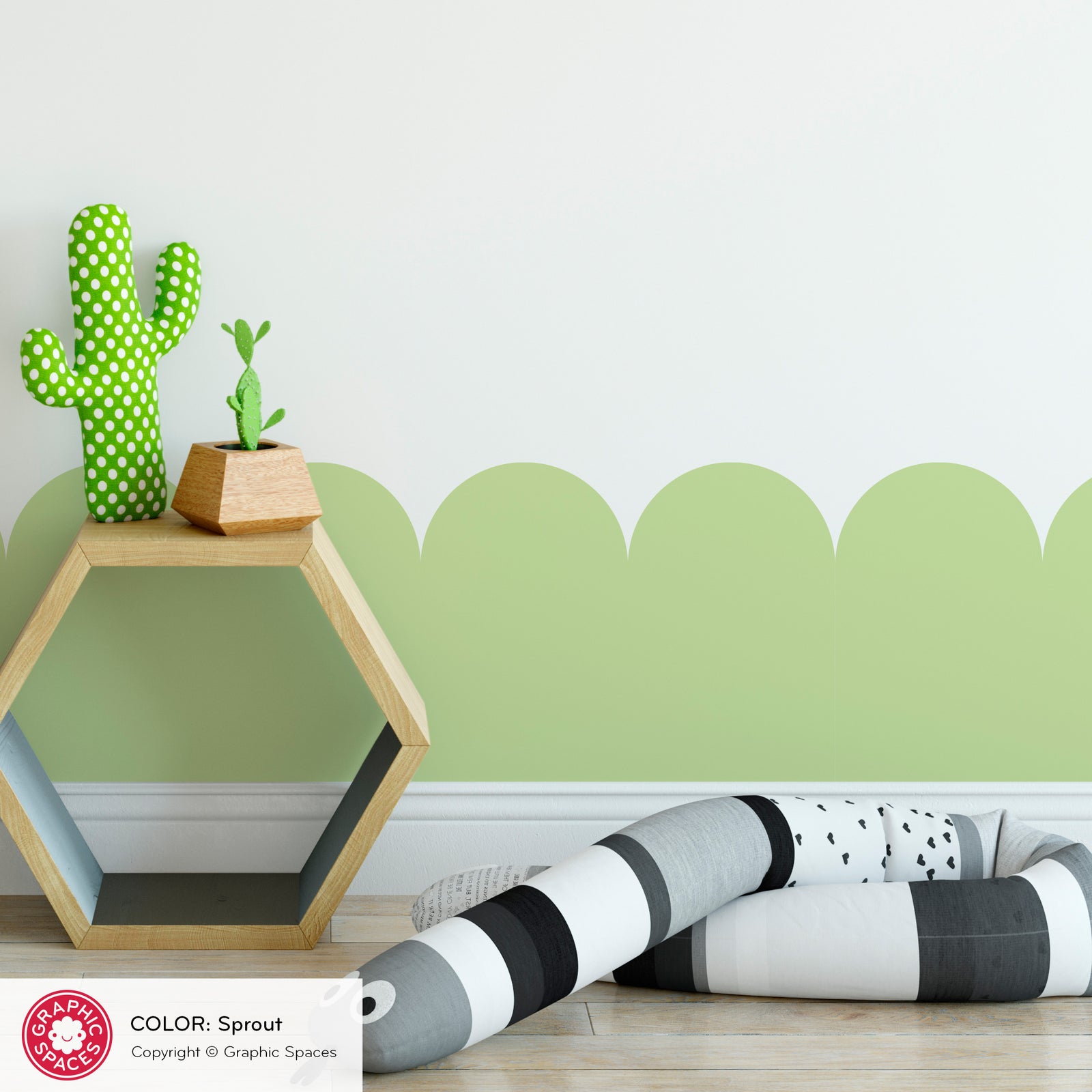 Wall Decal - Scalloped Room Border (12"H Large) - Graphic Spaces
