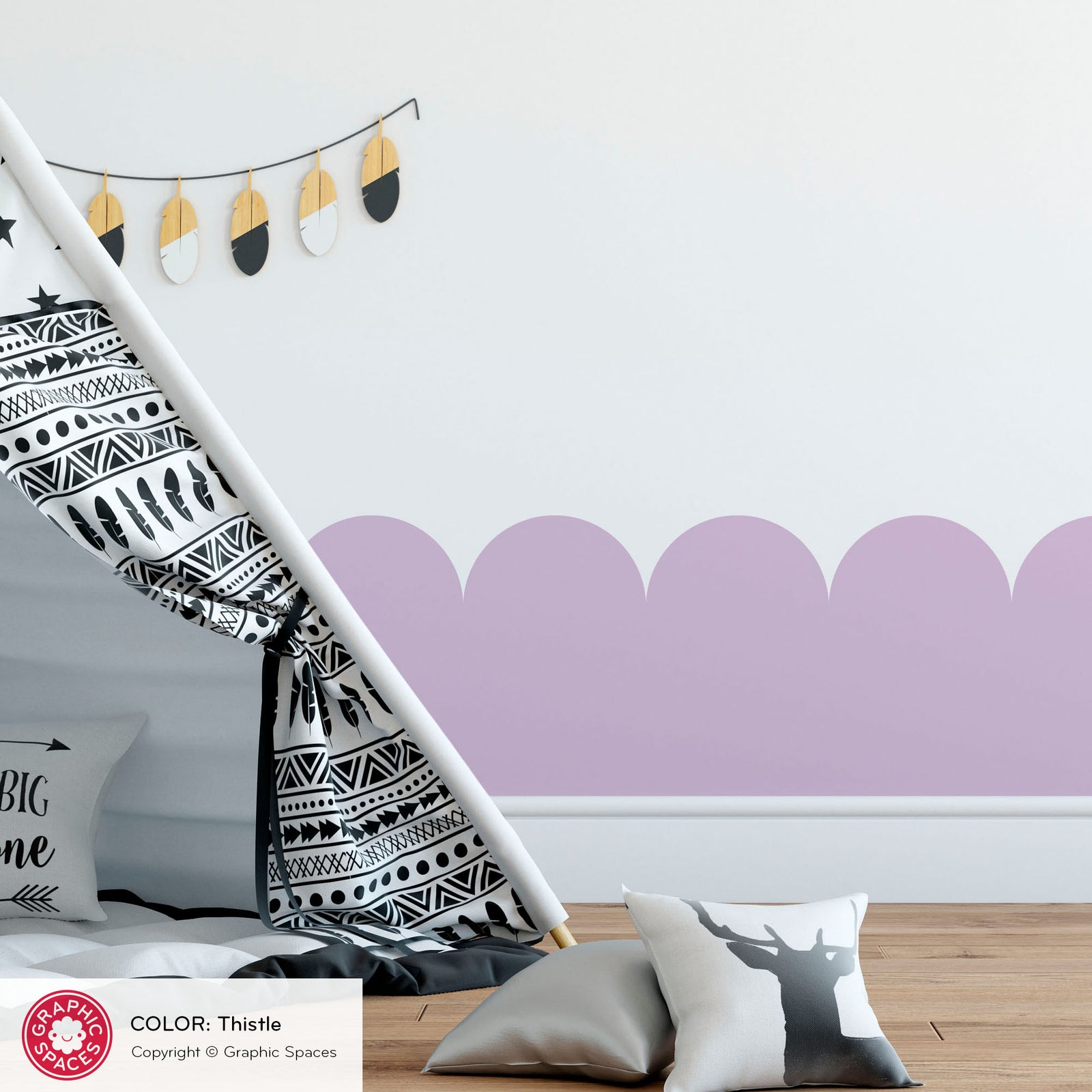 Wall Decal - Scalloped Room Border (12"H Large) - Graphic Spaces