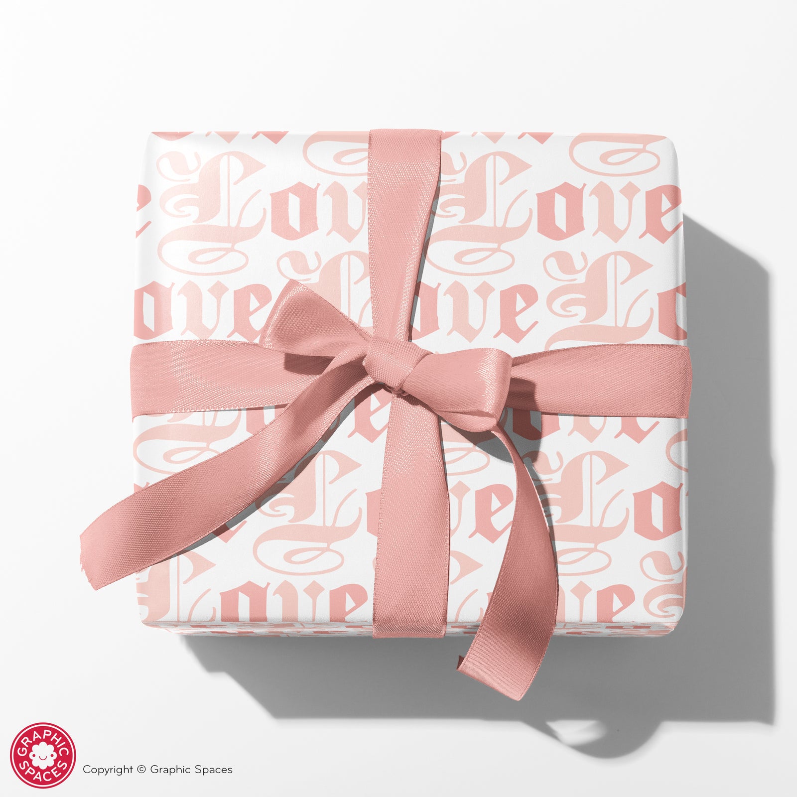 Wrapping Paper - Old English Love (Pastel Blush) - Graphic Spaces