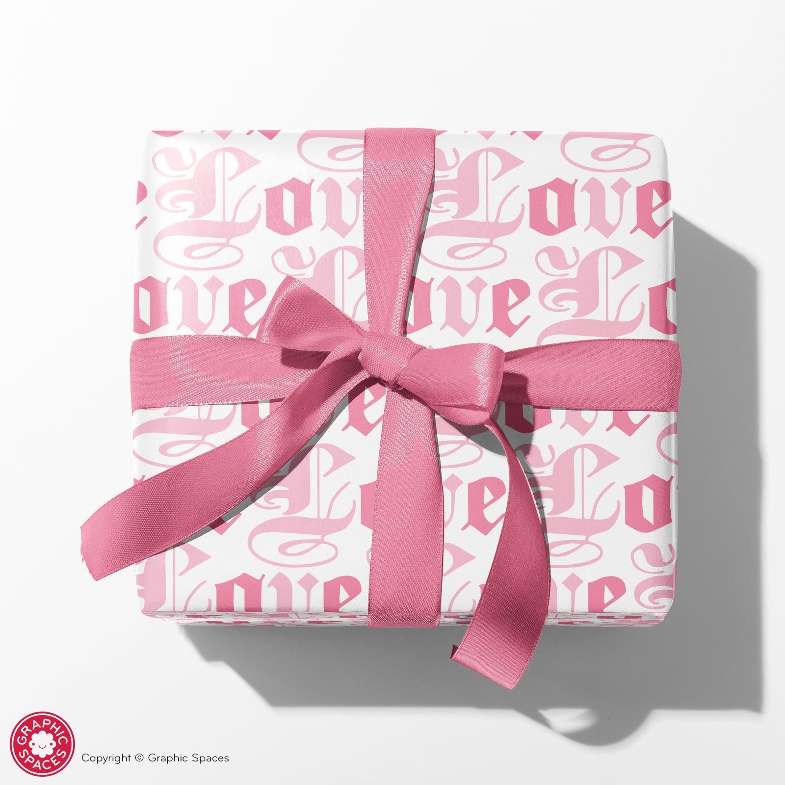 Wrapping Paper - Old English Love (Pastel Pink) - Graphic Spaces