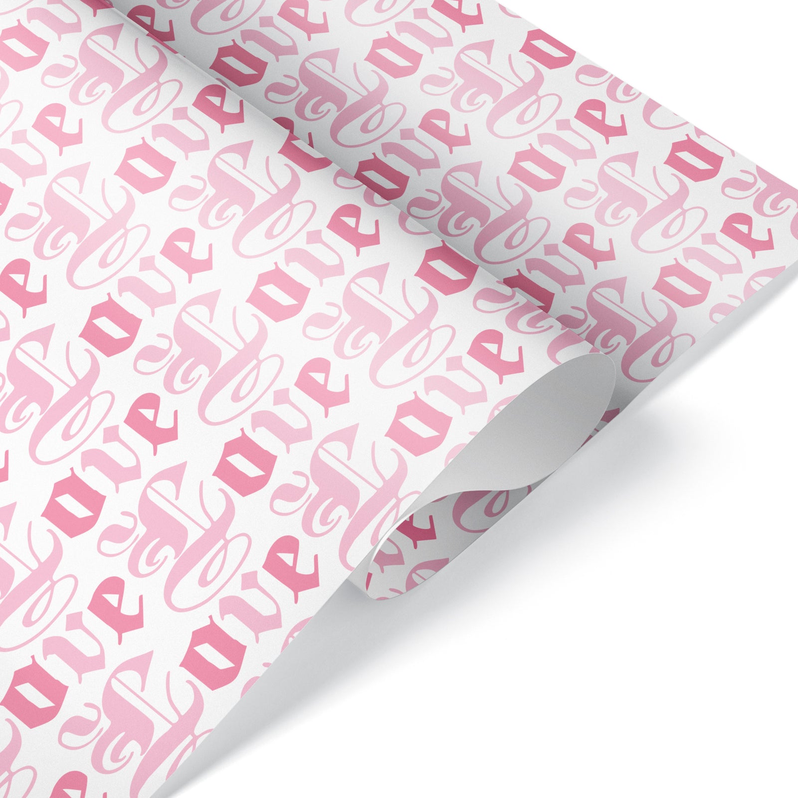 Wrapping Paper - Old English Love (Pastel Pink) - Graphic Spaces