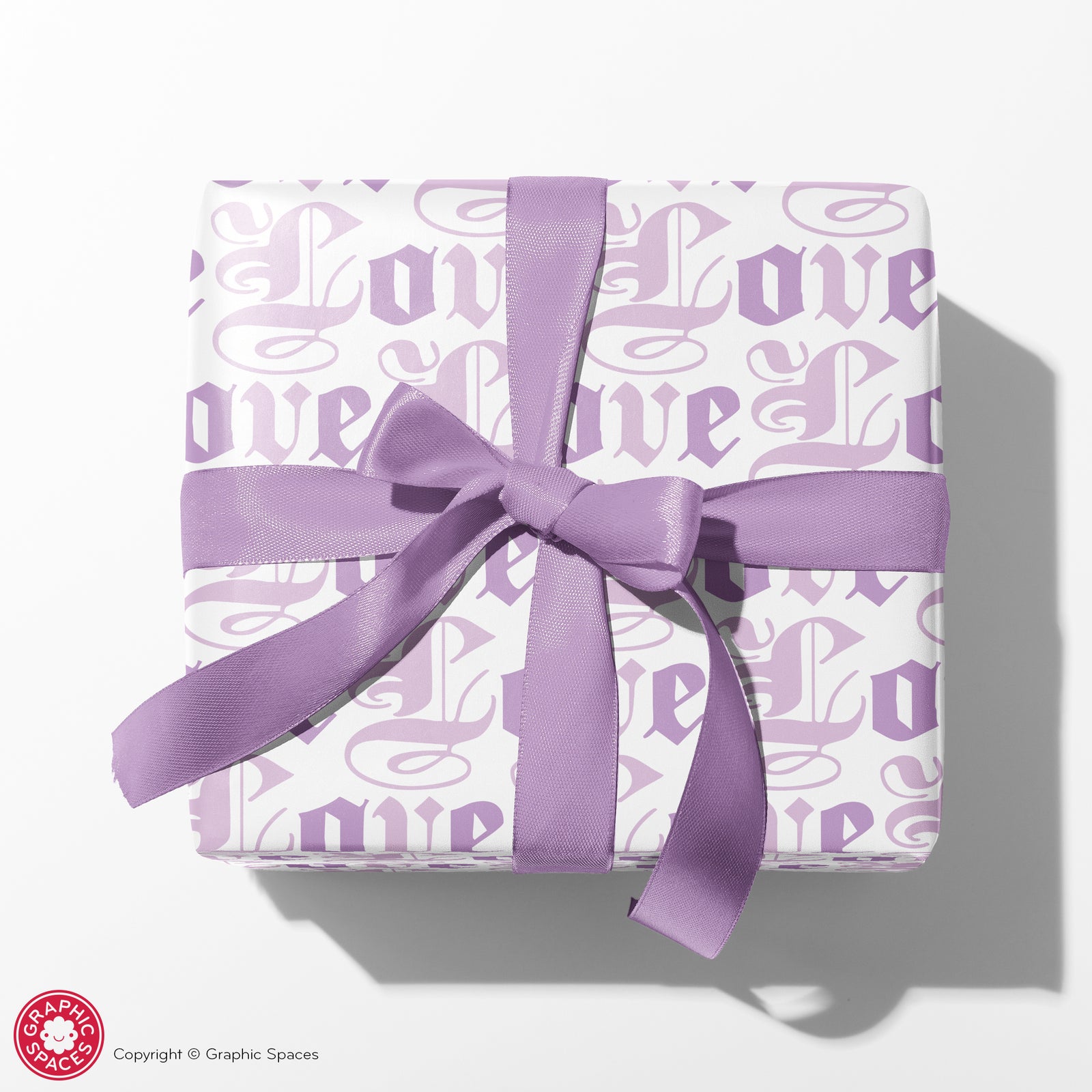Wrapping Paper - Old English Love (Pastel Purple) - Graphic Spaces