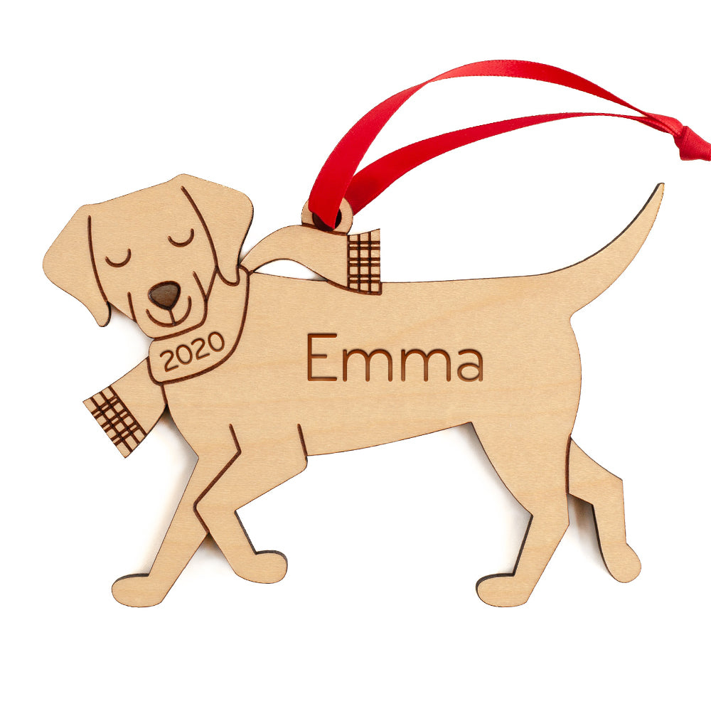 Labrador Retriever Wooden Christmas Ornament - Personalized
