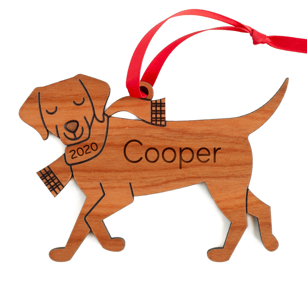 Labrador Retriever Wooden Christmas Ornament - Personalized