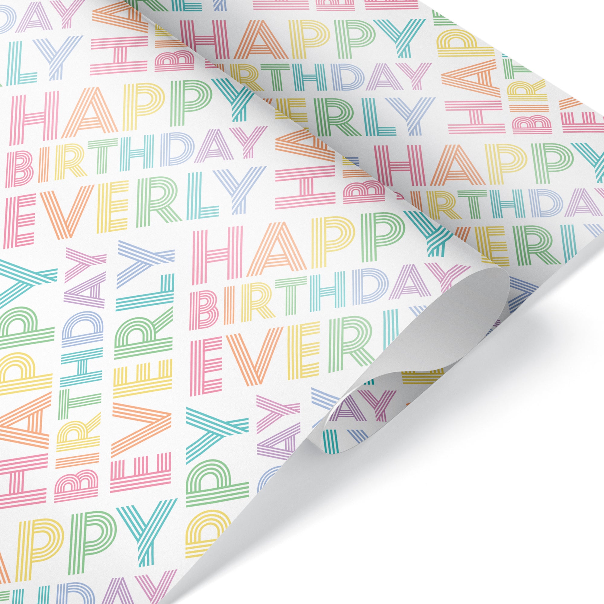 Rainbow Name Personalized Birthday Wrapping Paper - Baby, Kids