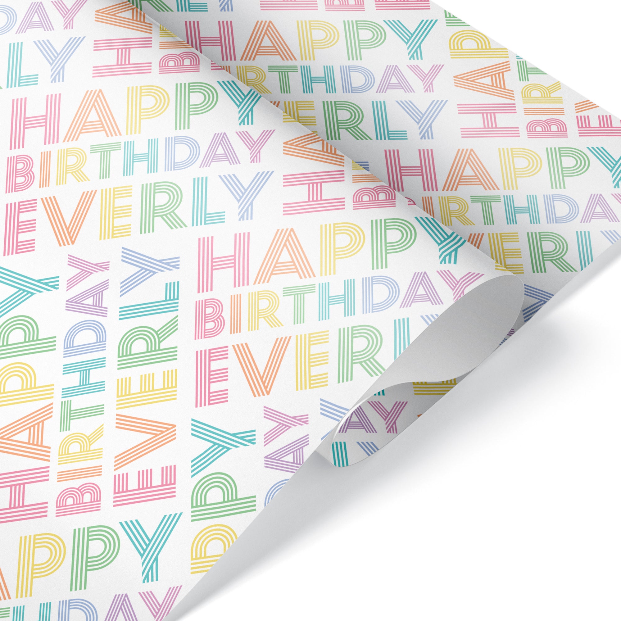 Rainbow Name Personalized Birthday Wrapping Paper - Baby, Kids, Teens -  Graphic Spaces