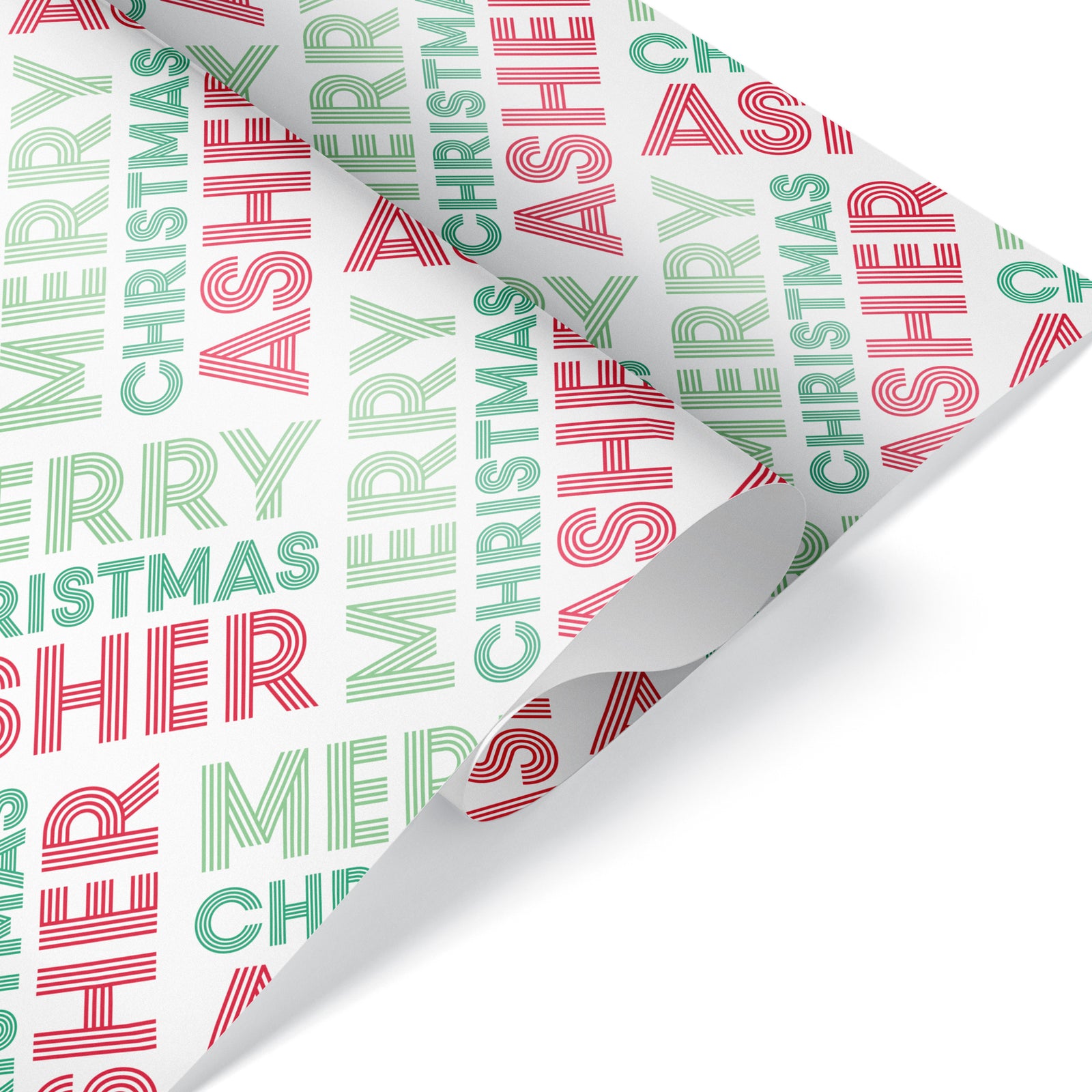 Wrapping Paper - Multiline Christmas Name (Personalized, Classic) - Graphic Spaces