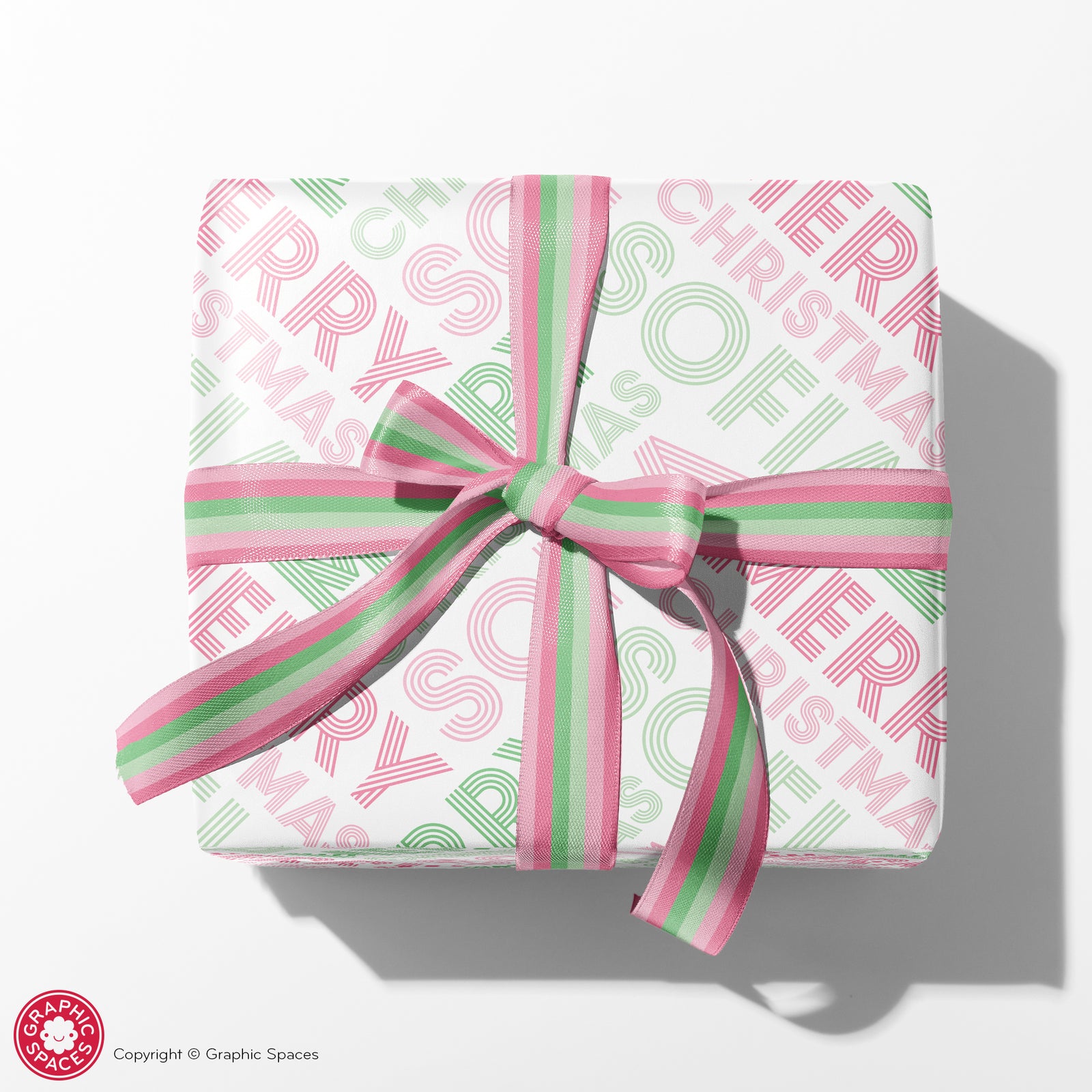 Wrapping Paper - Multiline Christmas Name (Personalized, Pastel) - Graphic Spaces