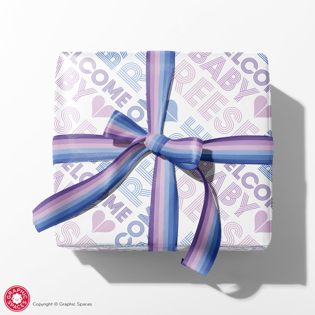 Baby Shower Personalized Wrapping Paper - PURPLE
