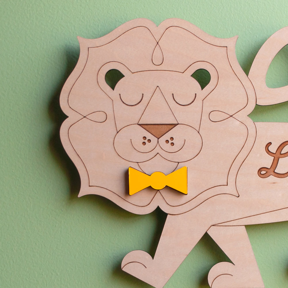 Lion Wooden Room Sign