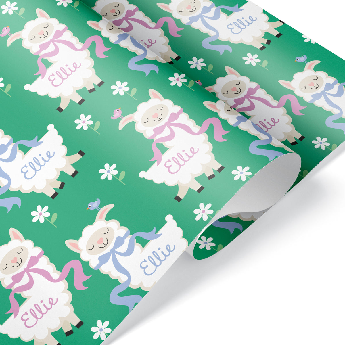 Llama Personalized Name Wrapping Paper - Rose/Lavender