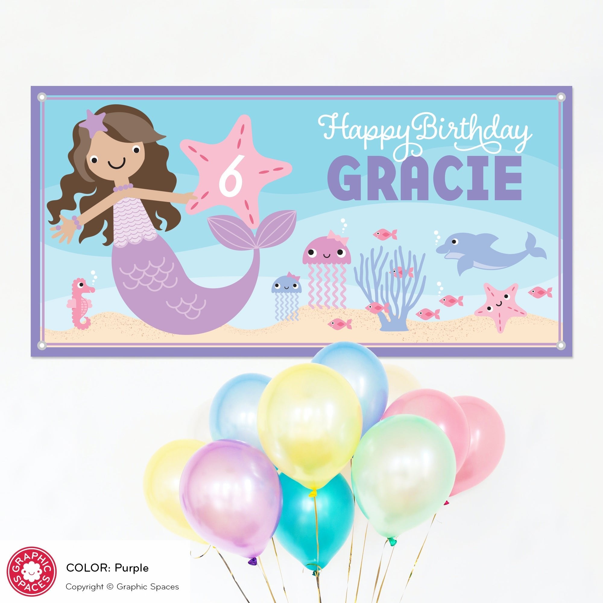 banner-mermaid-birthday-party-personalized-graphic-spaces for Free Printable Mermaid Birthday Banner Banner - Mermaid Birthday Party (Personalized) - Graphic Spaces for Free Printable Mermaid Birthday Banner