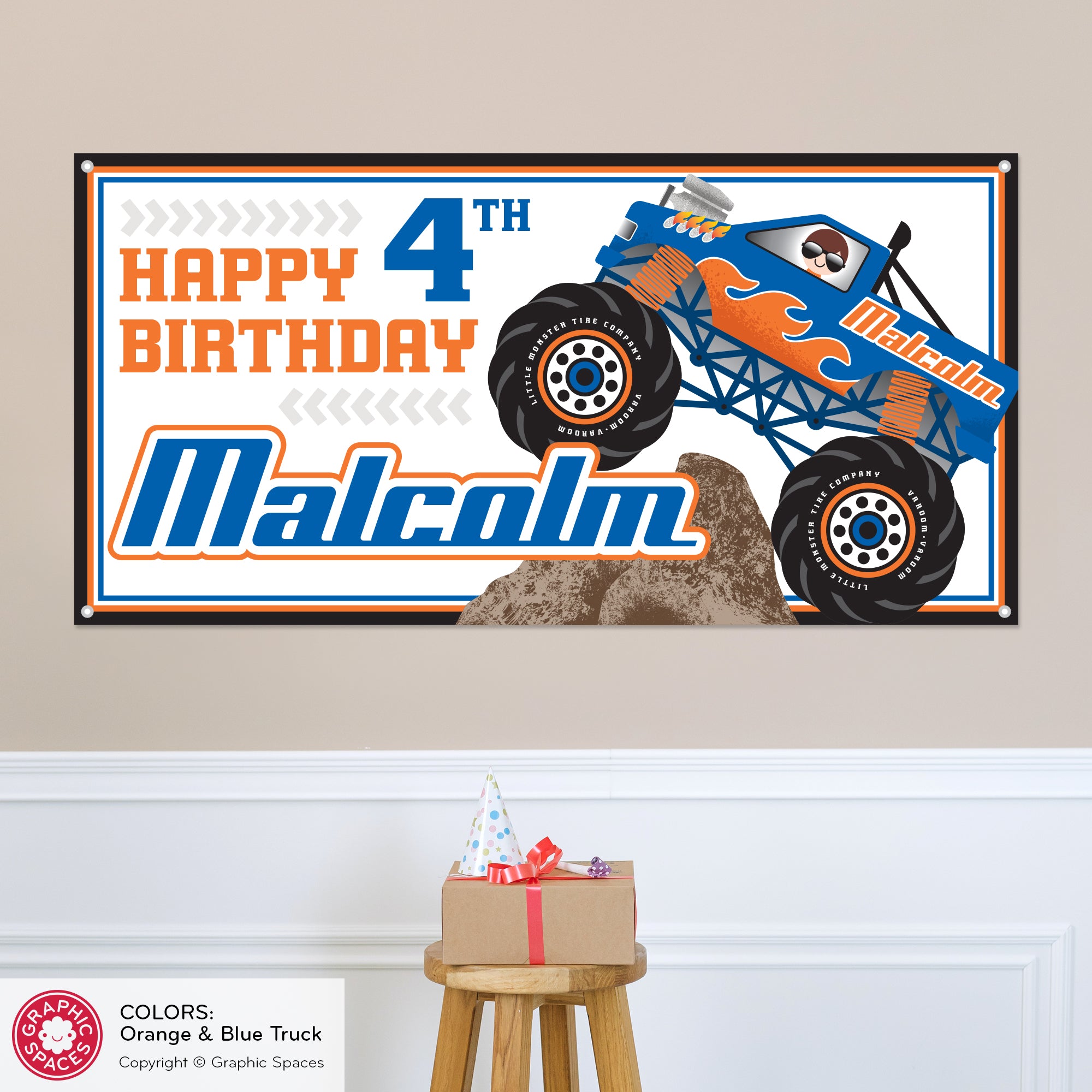 monster-truck-birthday-party-banner-personalized-name-custom-truck-graphic-spaces for Free Printable Monster Truck Birthday Banner Monster Truck Birthday Party Banner - Personalized Name, Custom Truck - Graphic Spaces for Free Printable Monster Truck Birthday Banner