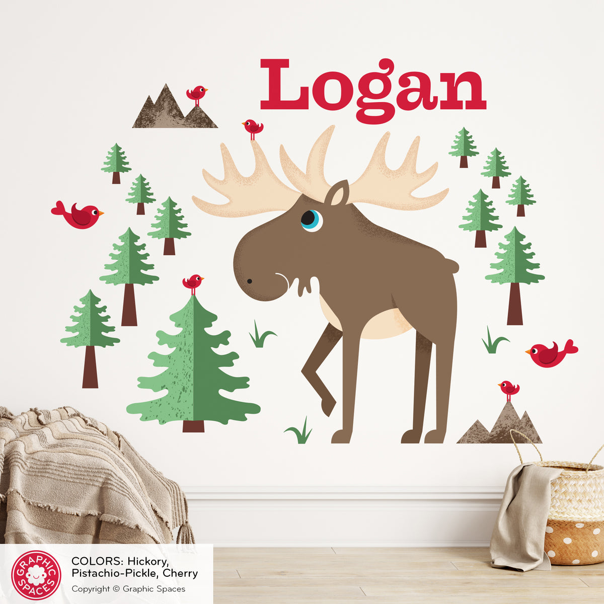 Moose Fabric Wall Decal
