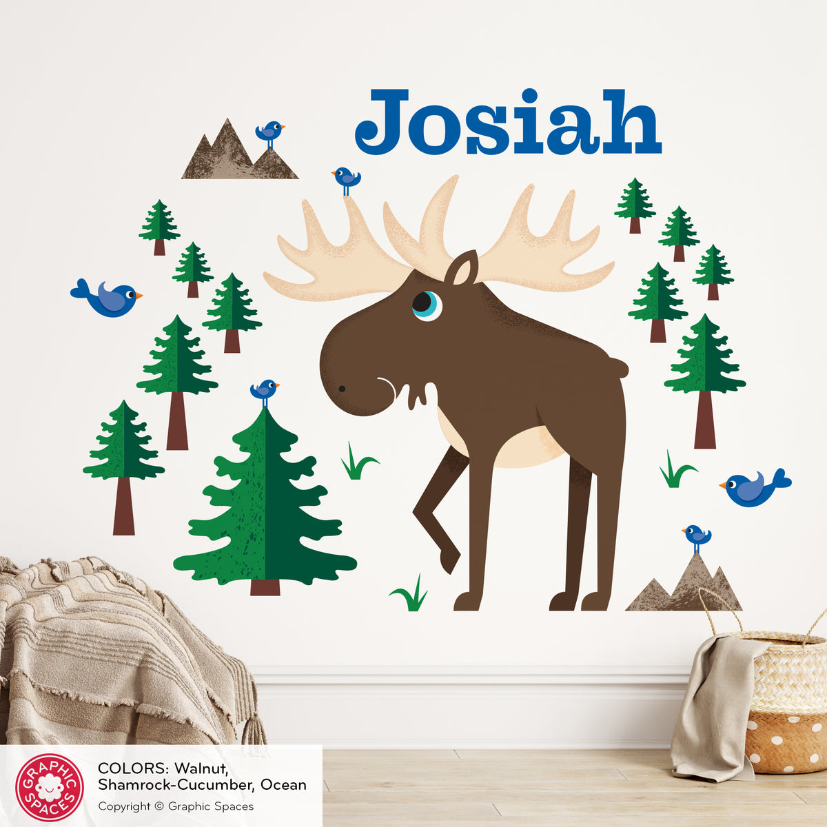 Moose Fabric Wall Decal