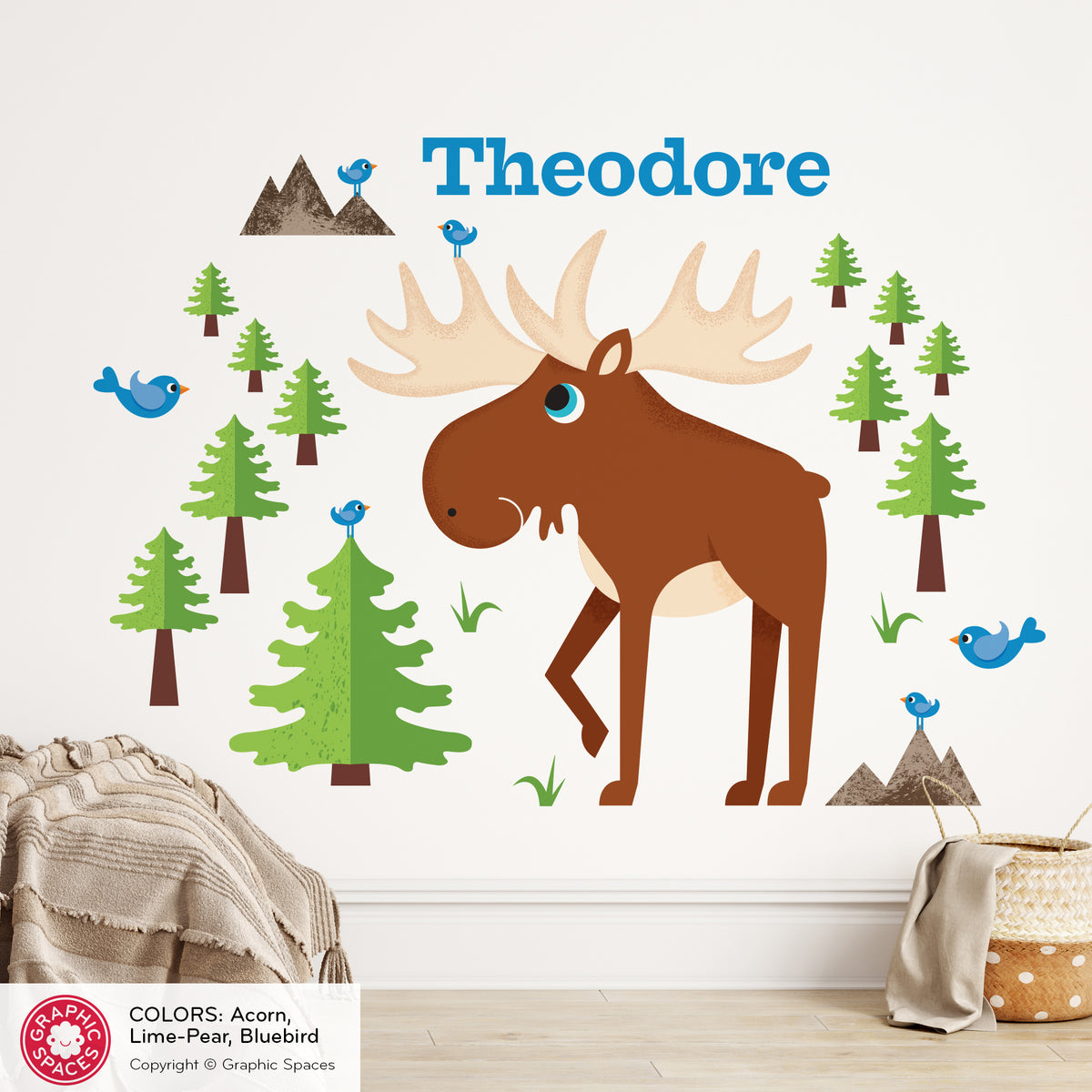 Moose Fabric Wall Decal