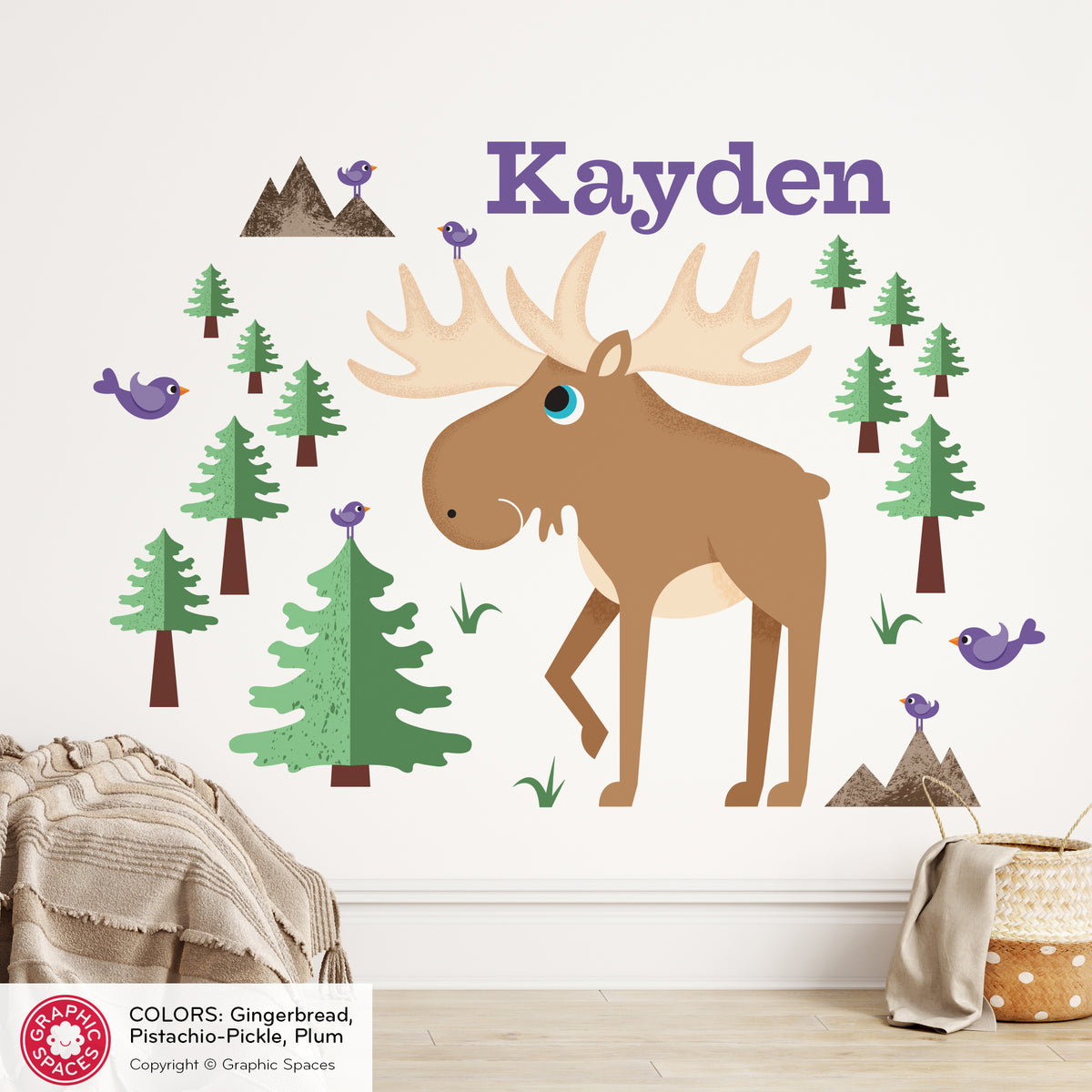 Moose Fabric Wall Decal