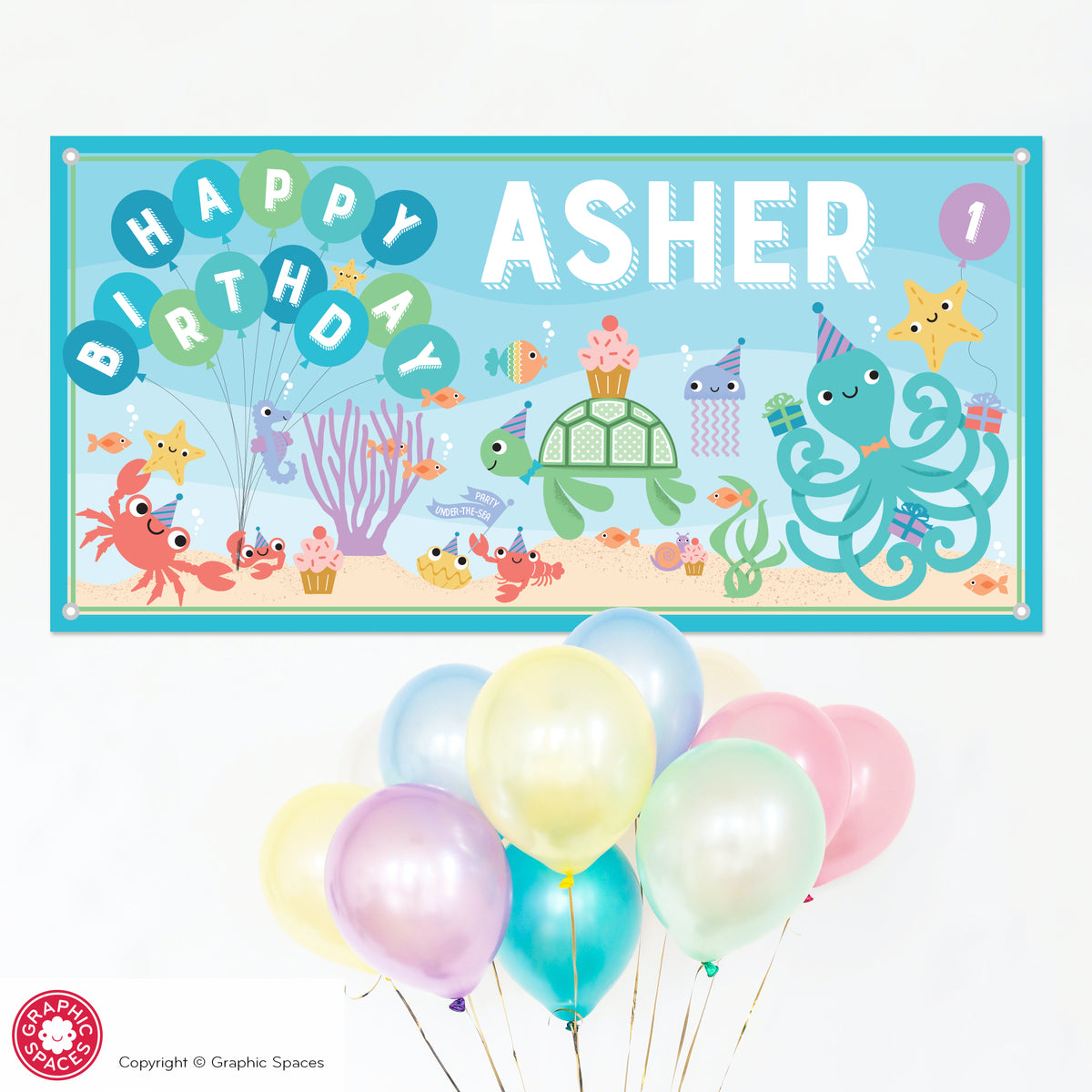 Under the Sea Birthday Banner, Personalized Ocean Party