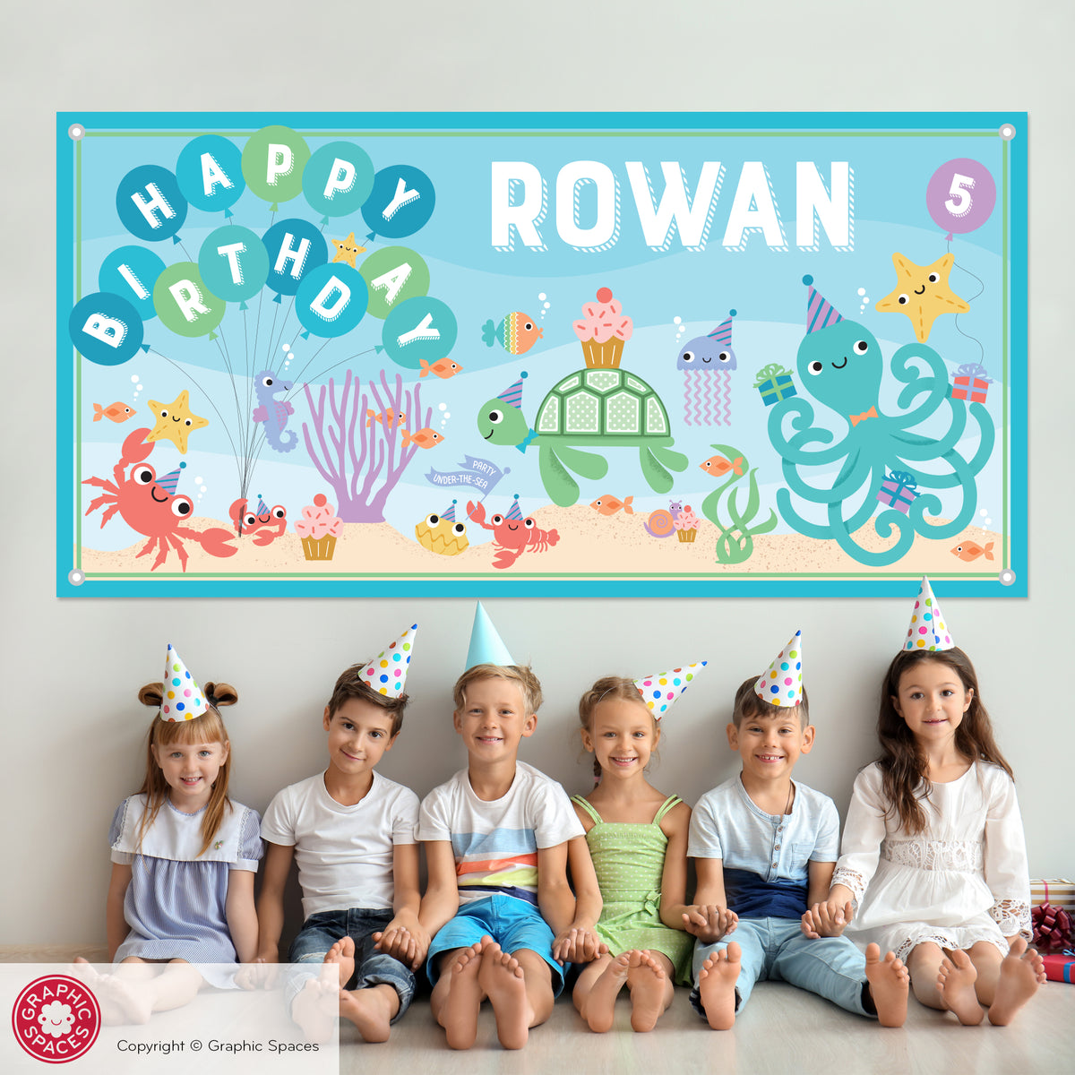Under-the-Sea Birthday Party Banner, Personalized