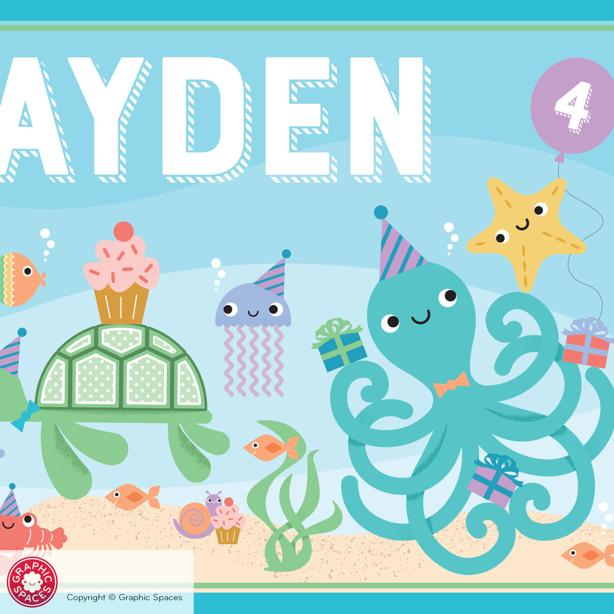 Under-the-Sea Birthday Party Banner, Personalized